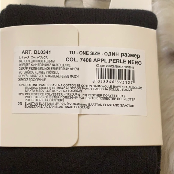 Italian luxury over the knee socks with pearls - Picture 3 of 3